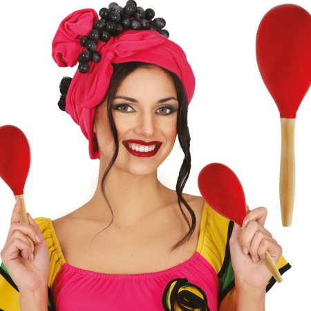 Maraca Roja de Madera