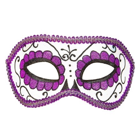 Mascara de Catrina Dia de Los Muertos Morado