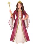 Disfraz de Reina Medieval Granate Infantil