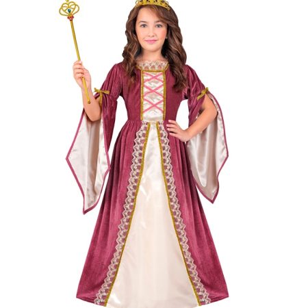 Disfraz de Reina Medieval Granate Infantil